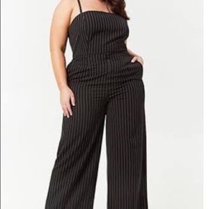 Plus Sized Striped Jumpsuit